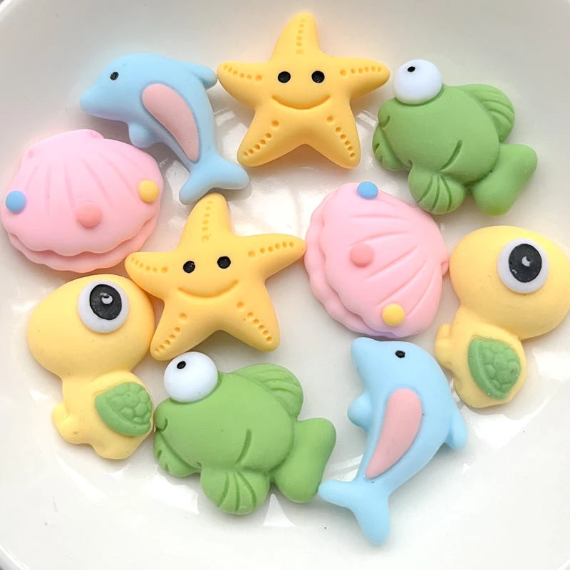 Embellishments For Scrapbooking - 10PCS resin Kawaii color cartoon turtle