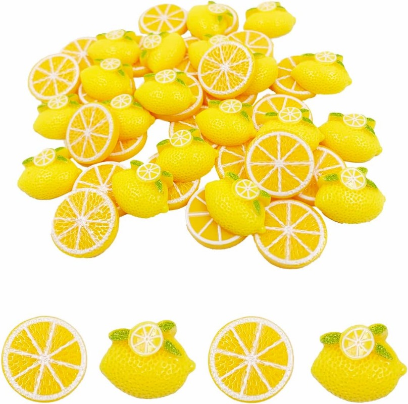 Embellishments For Scrapbooking - 30 Pcs Flatback Beads Resin Fruit