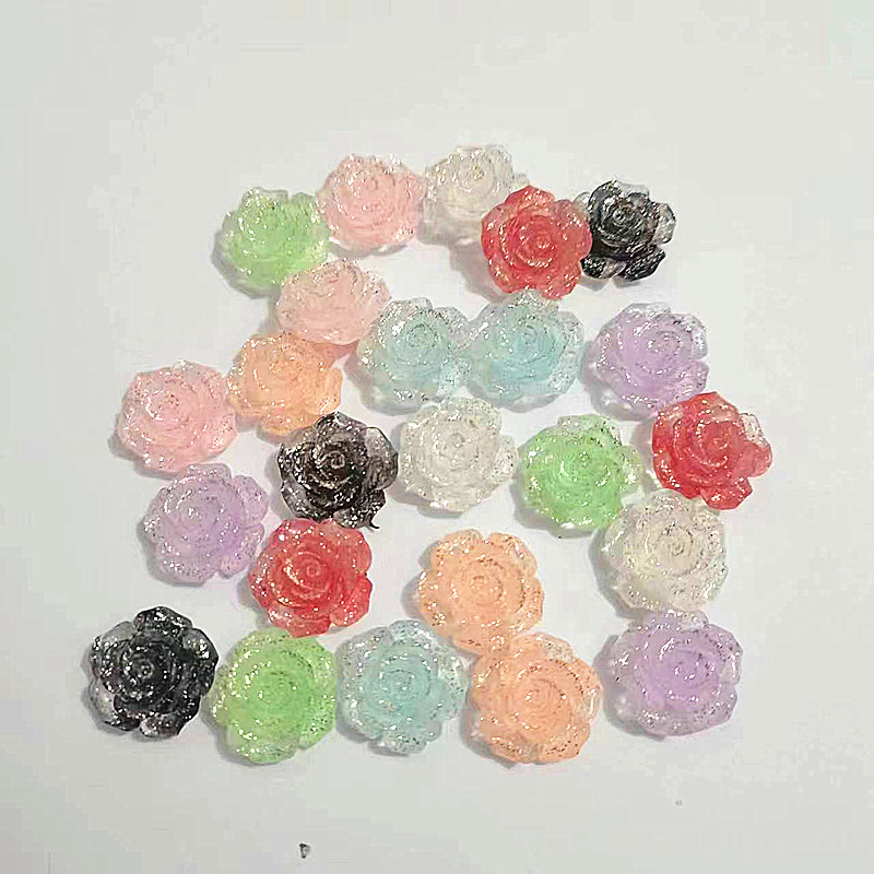 Embellishments For Scrapbooking - 50Pcs 20mm Rose Resin Flowers Decoration