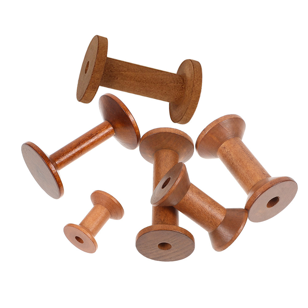6Pcs Vintage Wood Spools Empty - Embroidery Craft recension och pris