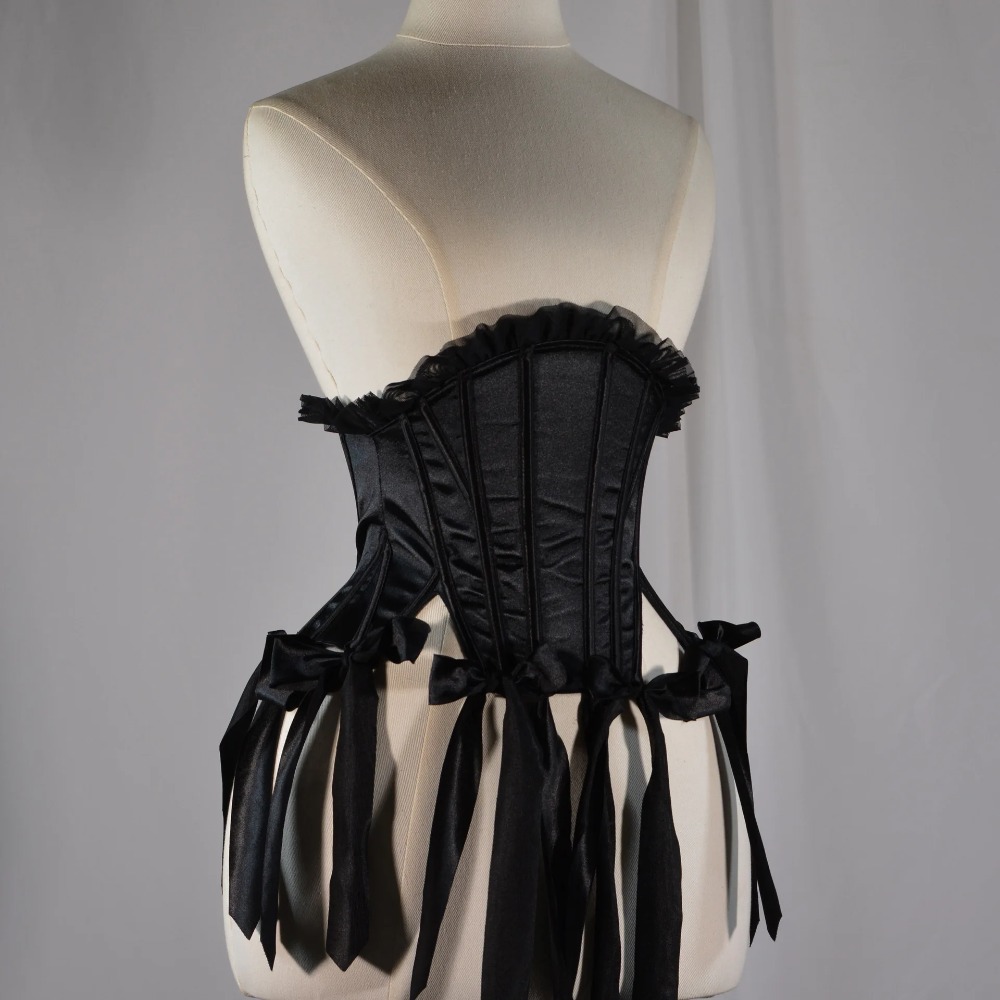 Women Black Corset Bustier Lac - Tassel Fringe Trim recension och pris