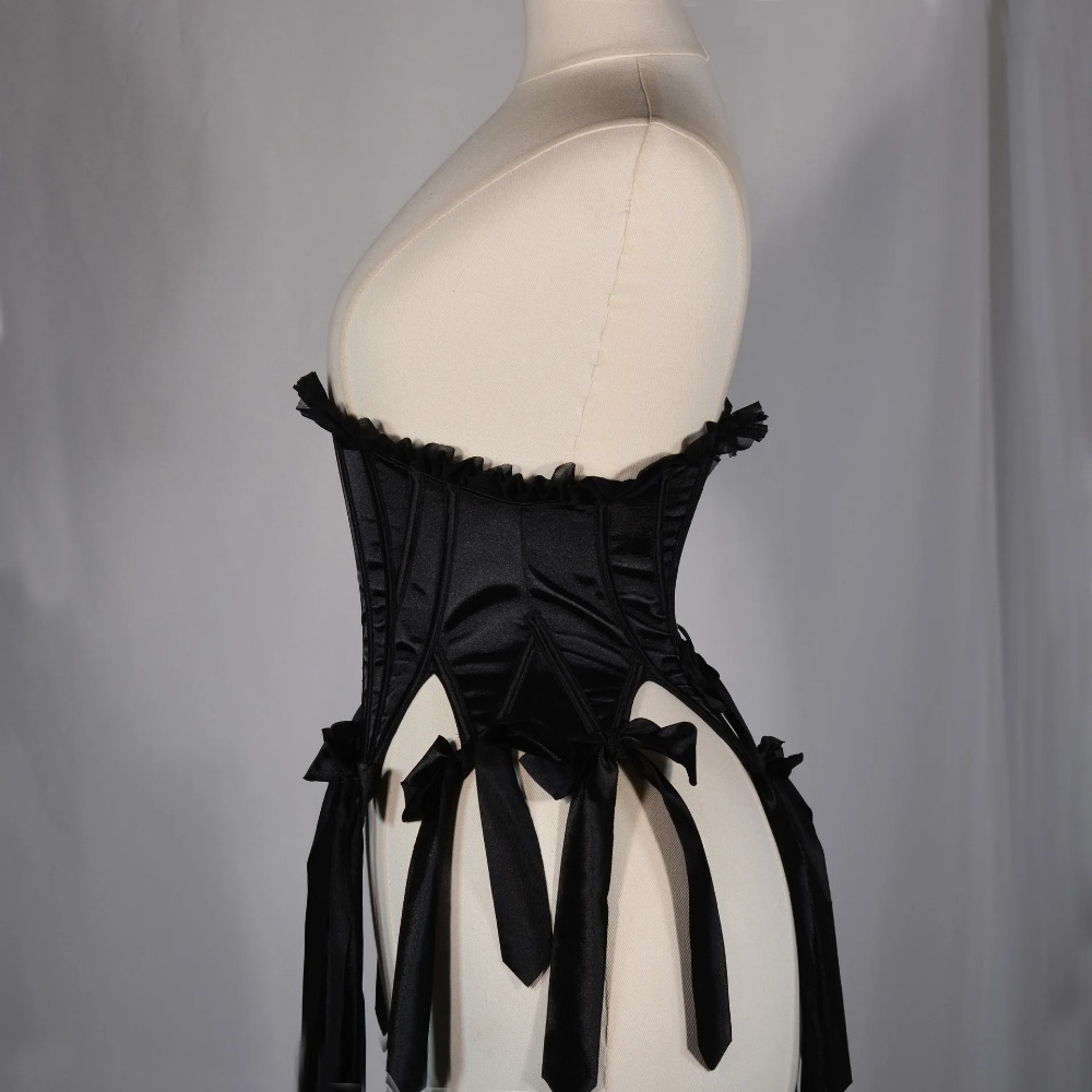 Women Black Corset Bustier Lac - Tassel Fringe Trim recension och pris