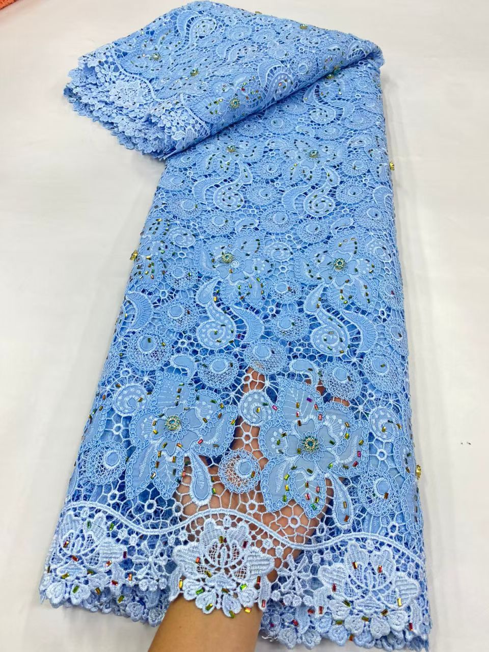 Latest Cord Guipure Lace Fabri - Crystal Mesh Fabric recension och pris