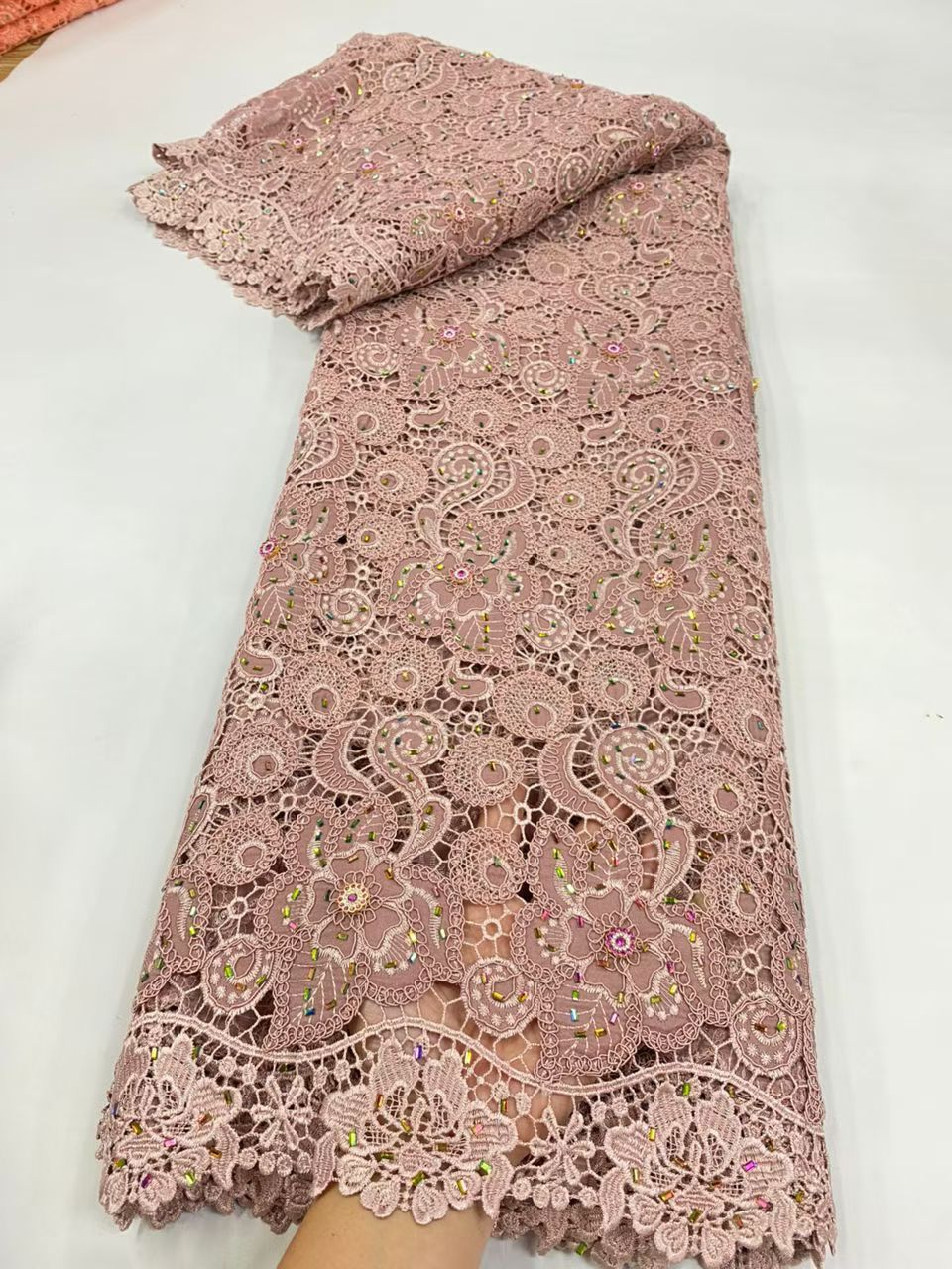 Latest Cord Guipure Lace Fabri - Crystal Mesh Fabric recension och pris