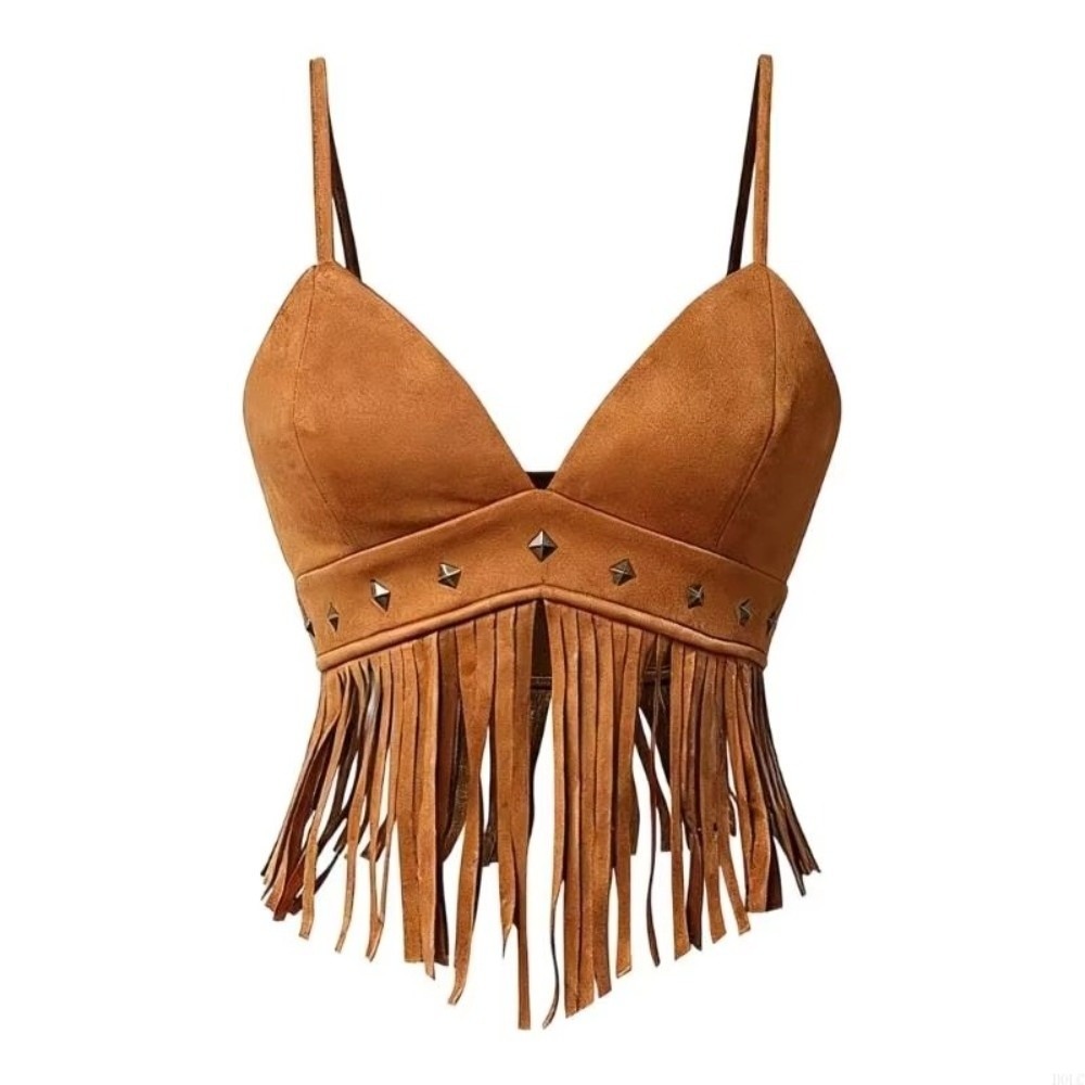 Vintage Faux Suede Women Crop  - Tassel Fringe Trim recension och pris